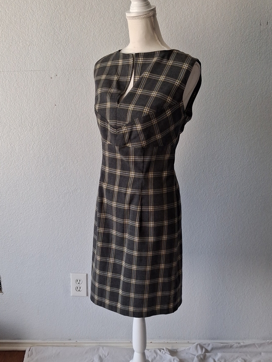 I.N. Studio Dresses & Skirts - Dark Gray, Yellow, And White Midi Tartan Dress